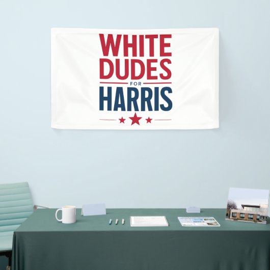 Banderoles Des Mecs Blancs Pour Harris Election Kamala Harris (Salon professionnel)