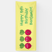 Banderoles Des radis mignons chantant des légumes de dessin a (Vertical)