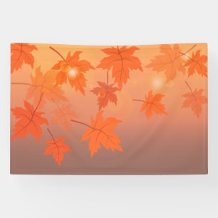 Banderoles Design d'automne avec feuilles d'érable et effet b