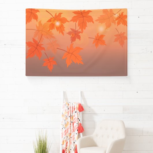 Banderoles Design d'automne avec feuilles d'érable et effet b (Insitu)