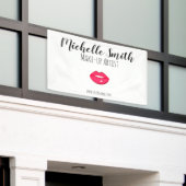 Banderoles Design de lèvres roses chaudes Maquilleur (Bâtiment extérieur)