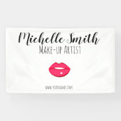 Banderoles Design de lèvres roses chaudes Maquilleur (Horizontal)