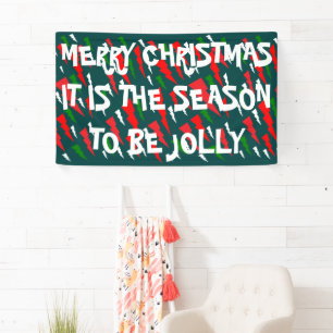 Banderoles Design de Noël vert rouge blanc avec mot de messag