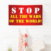 Banderoles Design de texte simple "STOP ALL WARS" (En situation)