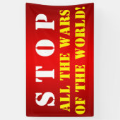 Banderoles Design de texte simple "STOP ALL WARS" (Vertical)
