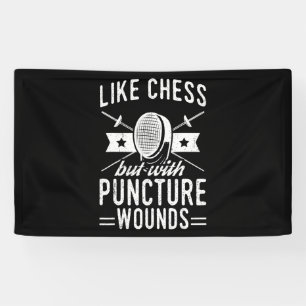 Banderoles Design Drôle De L'Escrime Comme Échecs Mais Avec L