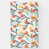 Banderoles Design floral Motif de Tulipe en blanc (Vertical)