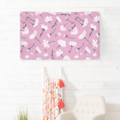 Banderoles Design Floral Rose - Art Fleur Élégant (En situation)