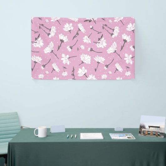 Banderoles Design Floral Rose - Art Fleur Élégant (Salon professionnel)