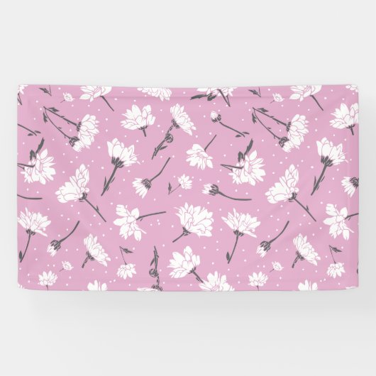 Banderoles Design Floral Rose - Art Fleur Élégant (Horizontal)