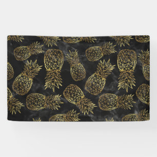 Banderoles Design géométrique moderne d'ananas en or