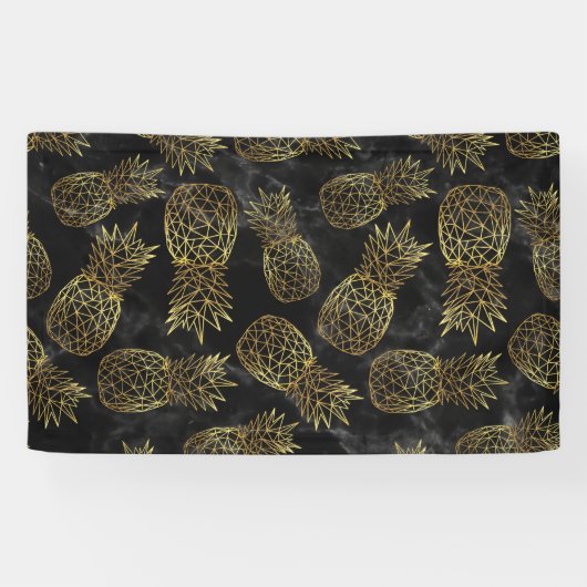 Banderoles Design géométrique moderne d'ananas en or (Horizontal)