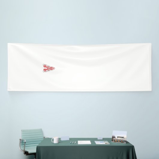 Banderoles Design graphique rouge avec des objets d'art en li (Salon professionnel)