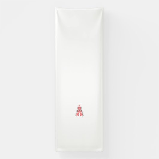 Banderoles Design graphique rouge avec des objets d'art en li (Verticale)