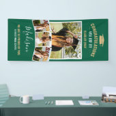 Banderoles Design Moderne Vert 4 Photo Collage Graduation (Salon professionnel)