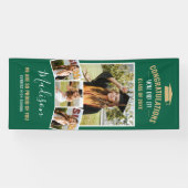 Banderoles Design Moderne Vert 4 Photo Collage Graduation (Horizontal)