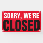 Banderoles Désolé, nous sommes fermés - Professionnel personn (Horizontal)