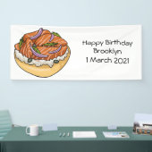 Banderoles dessin animé de bagel saumon (Salon professionnel)