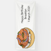 Banderoles dessin animé de bagel saumon (Vertical)