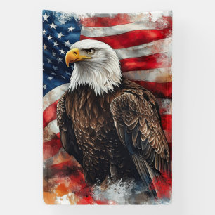 Banderoles Dessin artistique du drapeau patriotique de l'aigl