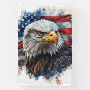 Banderoles Dessin d'art du drapeau patriotique de l'aigle amé