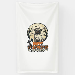 Banderoles Dessin de gravure vintage pour Halloween avec un P
