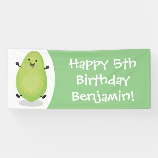 Banderoles dessin de la patte papaye de Cute kawaii (Horizontal)