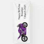Banderoles Dessin de moto de sport violet (Vertical)
