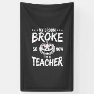 Banderoles Dessin de professeur d'Halloween drôle balai cassé