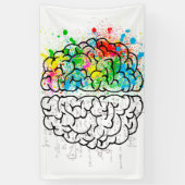 Banderoles Dessin d'idée de psychologie cérébrale (Vertical)