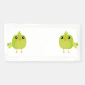 Banderoles Dessin d'oiseau vert (Horizontal)