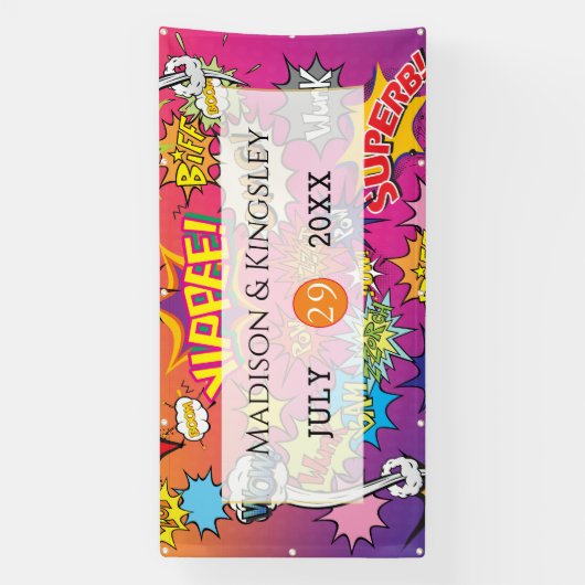 Banderoles Dessin Pop 💥 Graffiti 🎨 Mariage (Verticale)