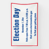 Banderoles Détails du jour d'élection Texte blanc rouge et bl (Verticale)