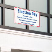 Banderoles Détails du jour d'élection Texte blanc rouge et bl (Bâtiment extérieur)