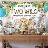 Deux animaux sauvages de la jungle 2e anniversaire