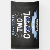 Banderoles Deux Cool Chalkboard Boys 2e anniversaire (Vertical)