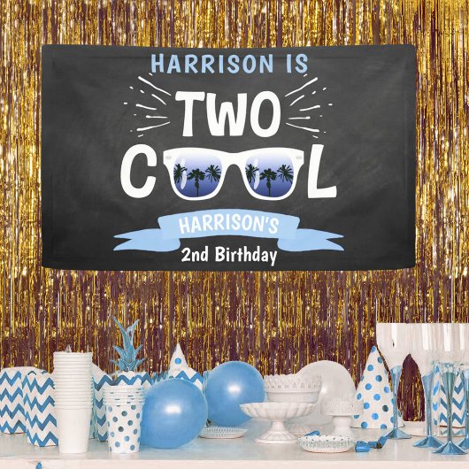 Banderoles Deux Cool Chalkboard Boys 2e anniversaire
