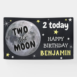 Banderoles Deux enfants de la Lune 2e fête d'anniversaire Bie