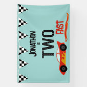 Banderoles Deux enfants rapides course deuxième anniversaire  (Verticale)