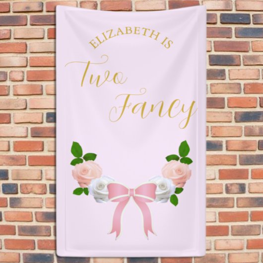 Banderoles Deux Fancy Bow Floral Anniversaire