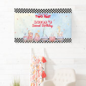 Banderoles Deux Fast Animals safari Train de course 2ème HBD  (En situation)