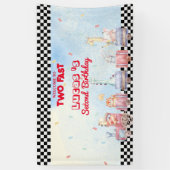 Banderoles Deux Fast Animals safari Train de course 2ème HBD  (Vertical)