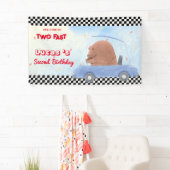 Banderoles Deux Fast Blue Bear Race Car 2ème HBD Party (En situation)