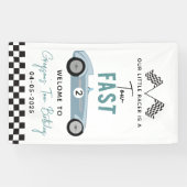 Banderoles Deux Fast Race Car Boy 2e fête d'anniversaire (Horizontal)