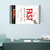 Banderoles Deux Fast Race Car Boy 2e fête d'anniversaire (Salon professionnel)