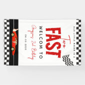 Banderoles Deux Fast Race Car Boy 2e fête d'anniversaire (Horizontal)