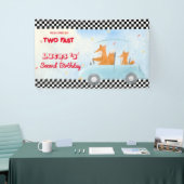 Banderoles Deux Fast Red Fox Race Car 2ème HBD Party (Salon professionnel)