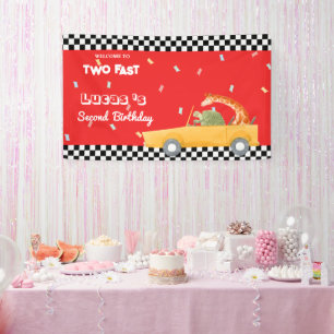 Banderoles Deux Fast Turtle Giraffe Race Car 2e HBD Party
