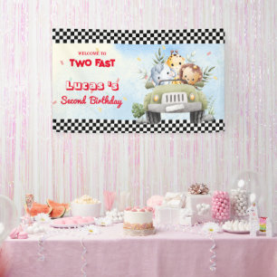 Banderoles Deux Fast wild club jungle Race Car 2e HBD Party