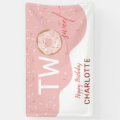 Banderoles Deux filles de Donut congelées sucrées 2e annivers (Vertical)